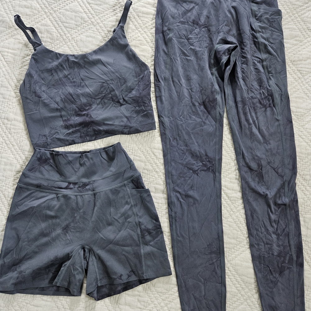 Alphalete Leggings, Shorts & Bra Top Set, Size S